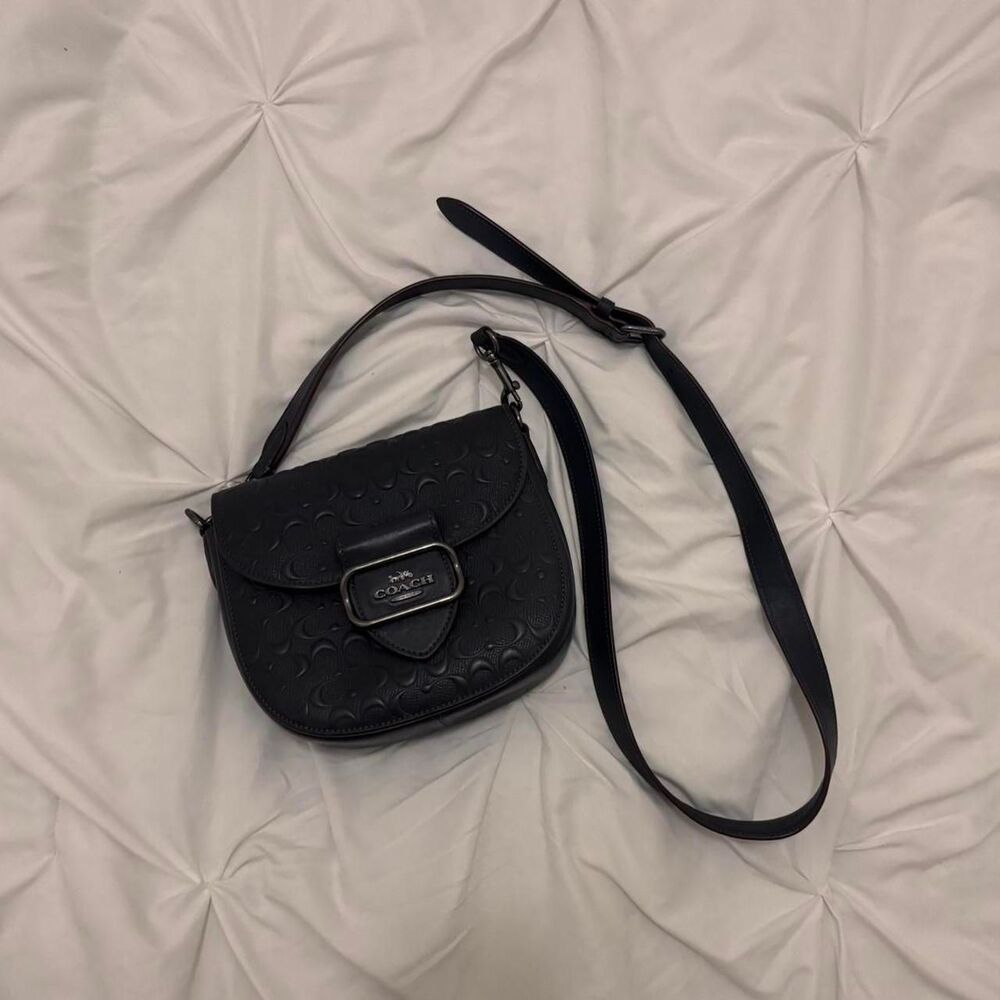 coach women's navy black purse